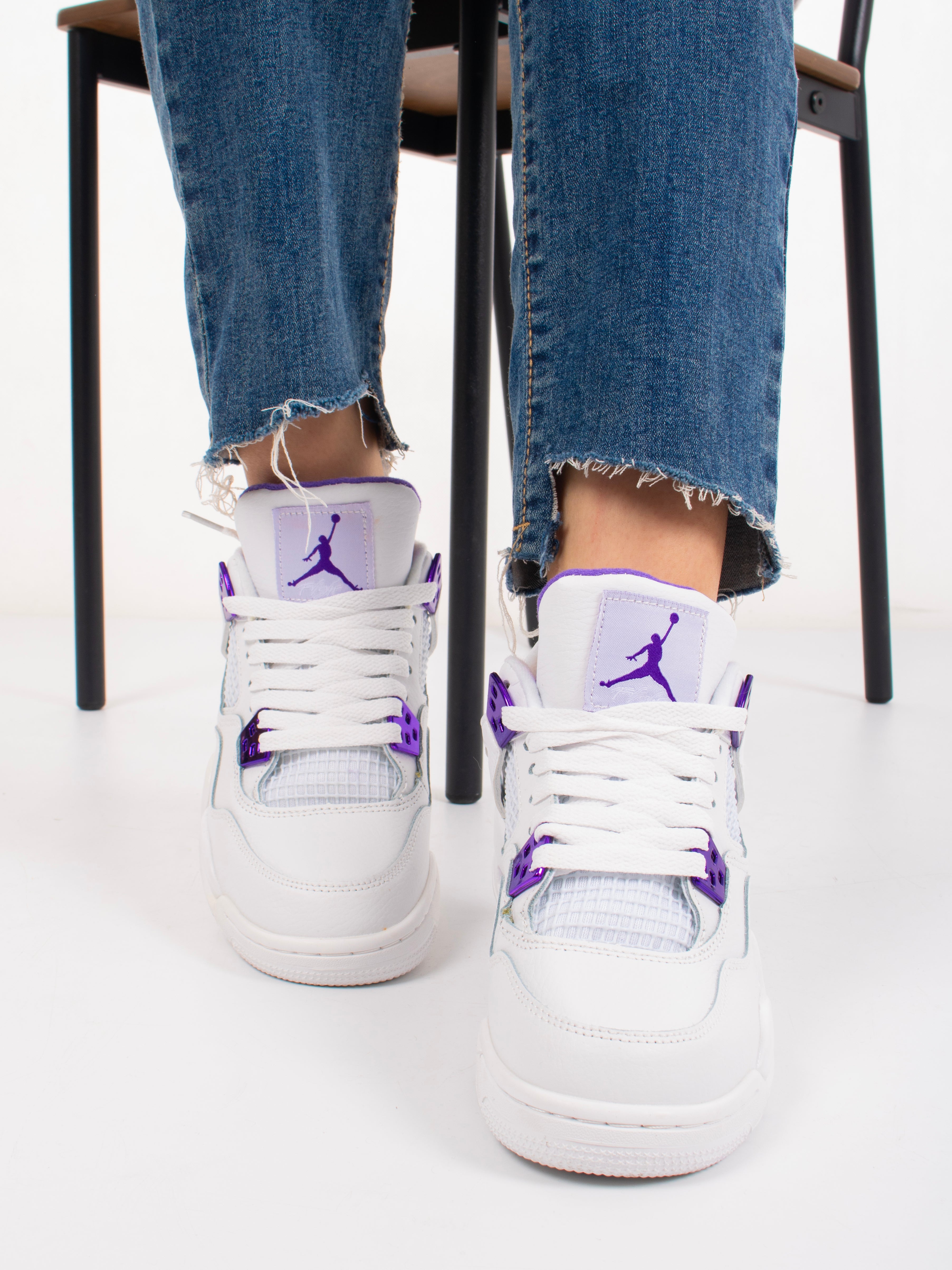 Air Jordan 4 Retro - White & Purple