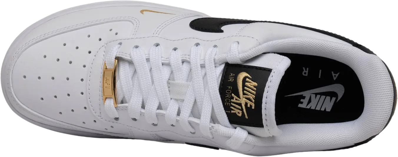 Nike Air Force 1 Low '07 Essential White Black Gold Mini Swoosh