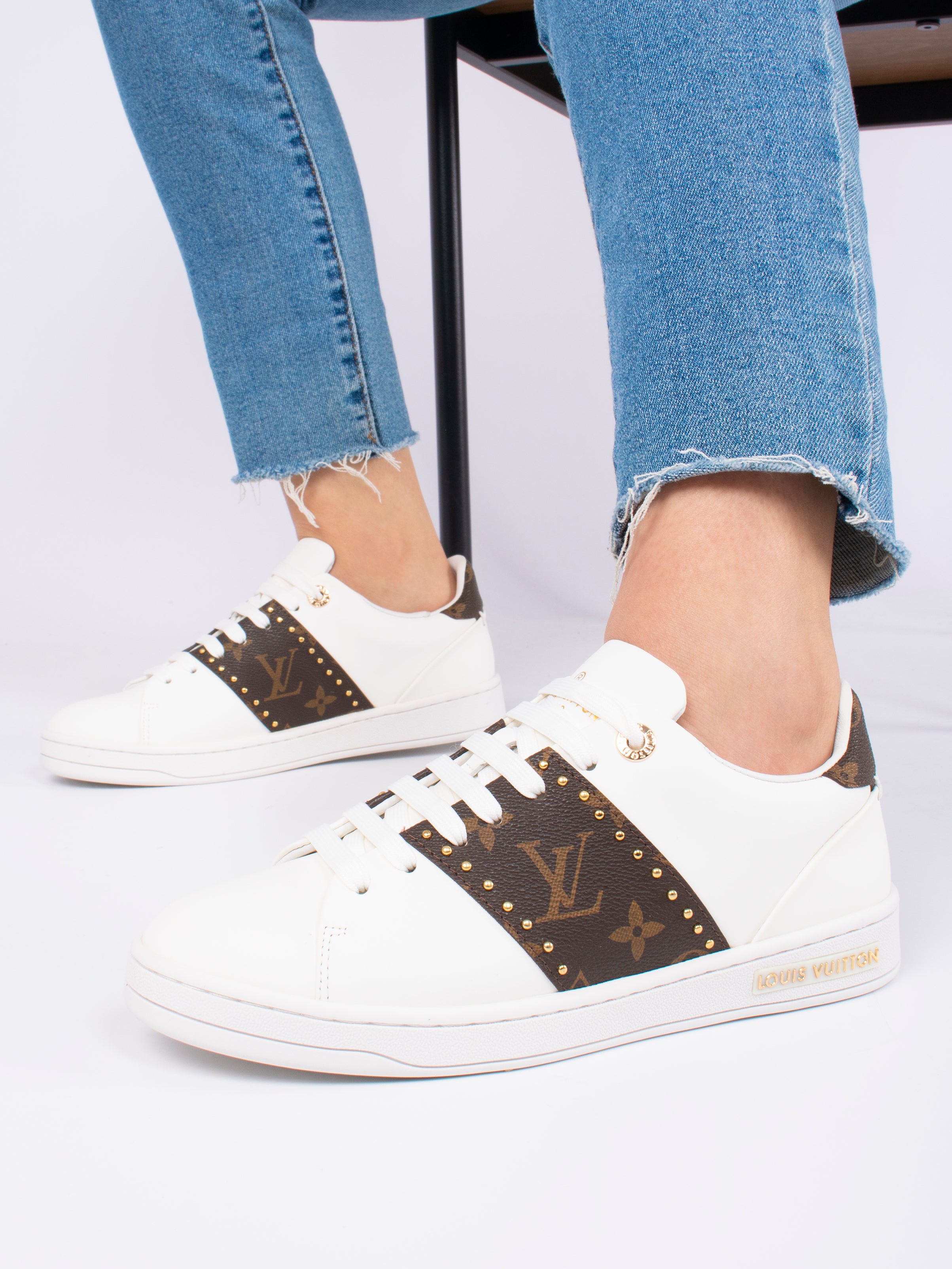 Louis Vuitton white/ brown sneakers